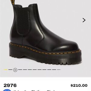 Dr. Martens Black Leather Platform Chelsea Boots